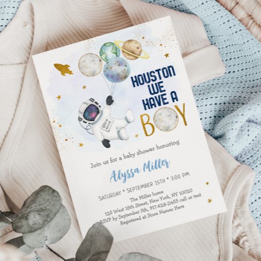 Houston We hebben een padvinder Baby shower Kaart