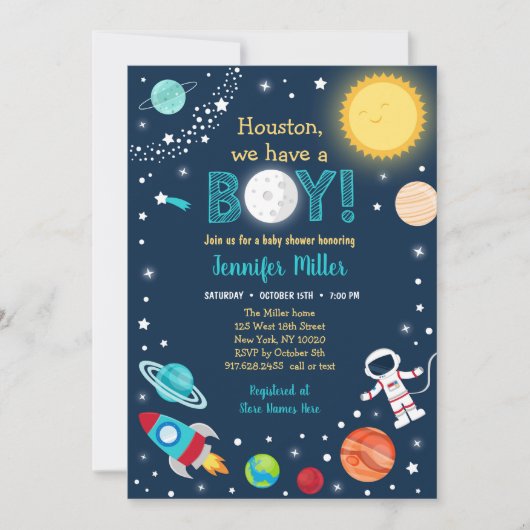 Houston We hebben een padvinder Baby shower Kaart (Voorkant)