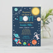 Houston We hebben een padvinder Baby shower Kaart (Staand voorkant)