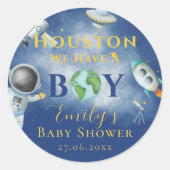 Houston We hebben een padvinder baby shower ruimte Ronde Sticker (Voorkant)