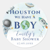 Houston We hebben een padvinder baby shower ruimte Ronde Sticker (Voorkant)