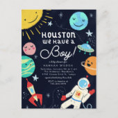 Houston We hebben een padvinder Baby shower Uitnodiging Briefkaart (Voorkant)