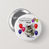Houston, we hebben een PARTIJ. Ronde Button 5,7 Cm (Voorkant /achterkant)