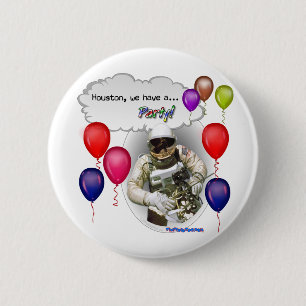 Houston, we hebben een PARTIJ. Ronde Button 5,7 Cm