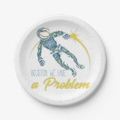 Houston We hebben een probleem Papieren Bordje (Voorkant)