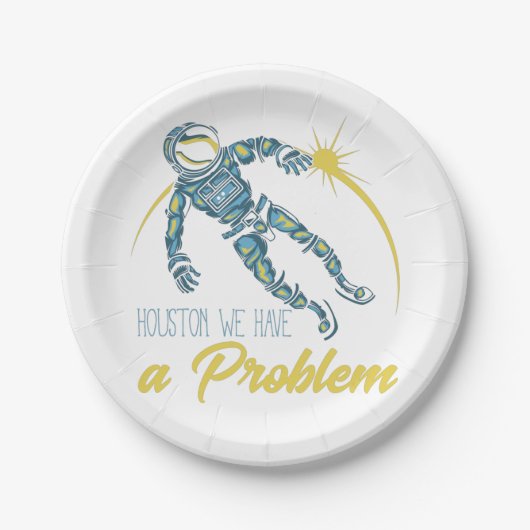 Houston We hebben een probleem Papieren Bordje (Voorkant)