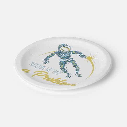 Houston We hebben een probleem Papieren Bordje (Gekanteld)