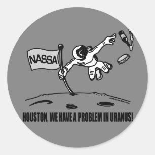 HOUSTON WE HEBBEN EEN PROBLEEM RONDE STICKER