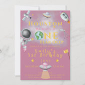 Houston We hebben een ruimtemeisje van een jaar ou Kaart (Voorkant)