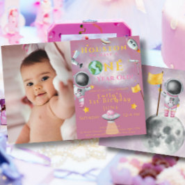 Houston We hebben een ruimtemeisje van een jaar ou Kaart