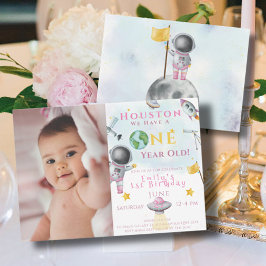 Houston We hebben een ruimtemeisje van een jaar ou Kaart