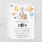 Houston We hebben een Son Astronaut Space Baby sho Kaart (Voorkant)