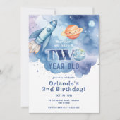 Houston, we hebben een twee jaar oude Boy verjaard Kaart (Voorkant)