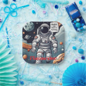 Houston, we hebben een verjaardag! Astronaut Paper Papieren Bordje (Feest)