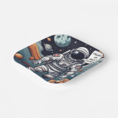 Houston, we hebben een verjaardag! Astronaut Paper Papieren Bordje (Gebogen)