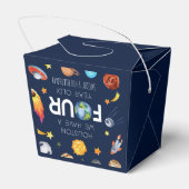 Houston We hebben een vier jaar oud 4e verjaardags Bedankdoosjes (Achterkant)