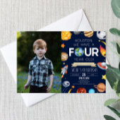 Houston We hebben een vier jaar oud 4e verjaardags Kaart