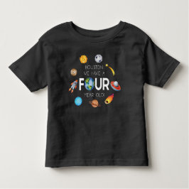 Houston We hebben een vier jaar oud 4e verjaardags Kinder Shirts