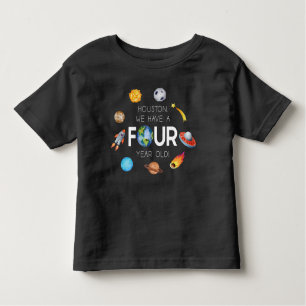 Houston We hebben een vier jaar oud 4e verjaardags Kinder Shirts