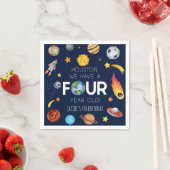 Houston We hebben een vier jaar oud 4e verjaardags Servet (Insitu)