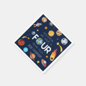 Houston We hebben een vier jaar oud 4e verjaardags Servet (Hoek)