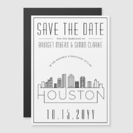 Houston Wedding | De gestileerde Veldlijn sparen d Magnetische Uitnodiging