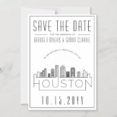 Houston Wedding | De gestileerde Veldlijn sparen d Magnetische Uitnodiging (Voorkant)