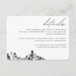 Houston Wedding Hotel Kamer Blok Details Informatiekaartje