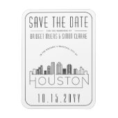 Houston Wedding Stylized Skyline Save the Date Magneet (Verticaal)