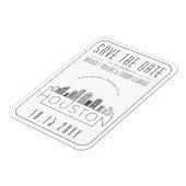 Houston Wedding Stylized Skyline Save the Date Magneet (Linkerzijde)