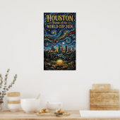  Houston World Cup 2026 Night Reflection Soccer Poster (Keuken)