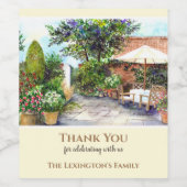 Houswarming Terras van The Manor House Waterverf Wijn Etiket (Enkel label)