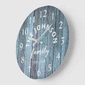 Hout Aangepaste familienaam Rustic Beach House Grote Klok (Hoek)