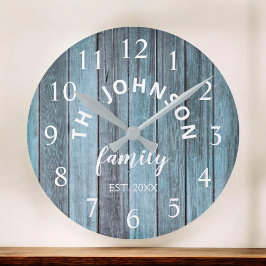 Hout Aangepaste familienaam Rustic Beach House Ronde Klok