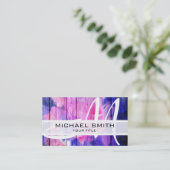 Hout Abstract gekleurd modern monogram #4 Visitekaartje (Staand voorkant)