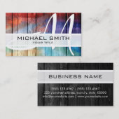 Hout Abstract gekleurd modern monogram Visitekaartje (Voorkant / Achterkant)