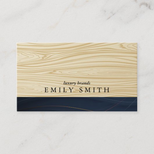 Hout Abstracte goudlijnen Visitekaartje (Voorkant)