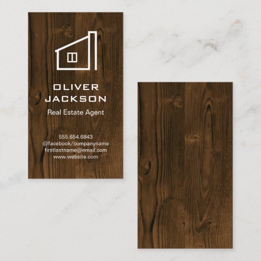 Hout Achtergrond Visitekaartje (Voorkant / Achterkant)