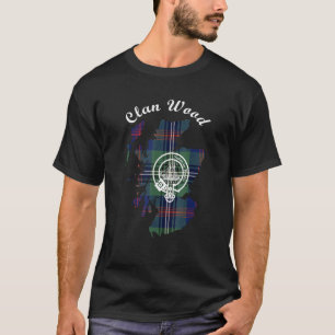 Hout achternaam Schotse clan tartan kam badge T-shirt