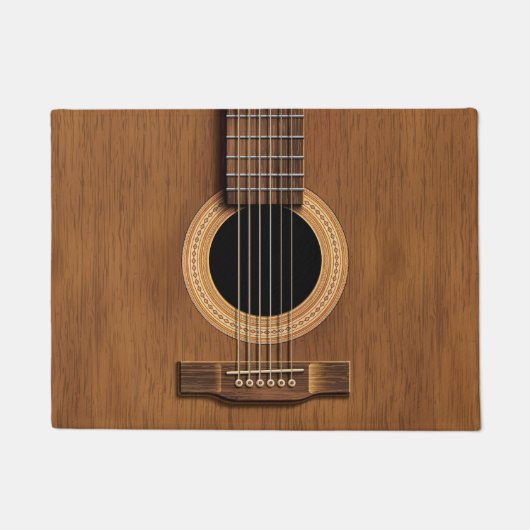 Hout Acoustic Guitar Rustic Music Welkom Deurmat (Voorkant)
