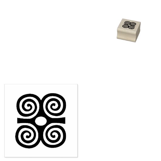 Hout Adinkra (Kracht en Nederigheid) Rubber Stamp Rubberstempel (Gestempeld)