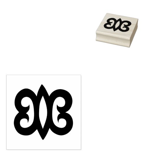 Hout Adinkra (Veerkracht) Rubber Stamp Rubberstempel (Gestempeld)