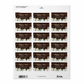 Hout Adresetiketten Stickers Wit Bloemen (Full Sheet)