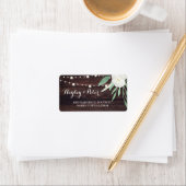 Hout Adresetiketten Witte bloemen Weddenschap Etiket (Insitu)