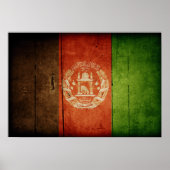 Hout Afghanistan Vlag; Afghaans Poster (Voorkant)