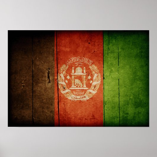 Hout Afghanistan Vlag; Afghaans Poster (Voorkant)