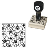 Hout Art Stamp BLOEMEN ONTWERP Rubberstempel (Gestempeld)