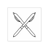 Hout Art Stamp gekruiste pennen Rubberstempel (Afrduk)