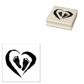 Hout Art Stempels/Hart met voeten Rubberstempel (Gestempeld)