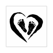 Hout Art Stempels/Hart met voeten Rubberstempel (Afrduk)